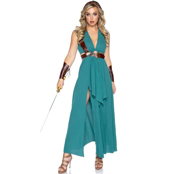 Warrior Maiden Dress Costume Adult Medium Halloween Party Cosplay New - Picture 1 of 6